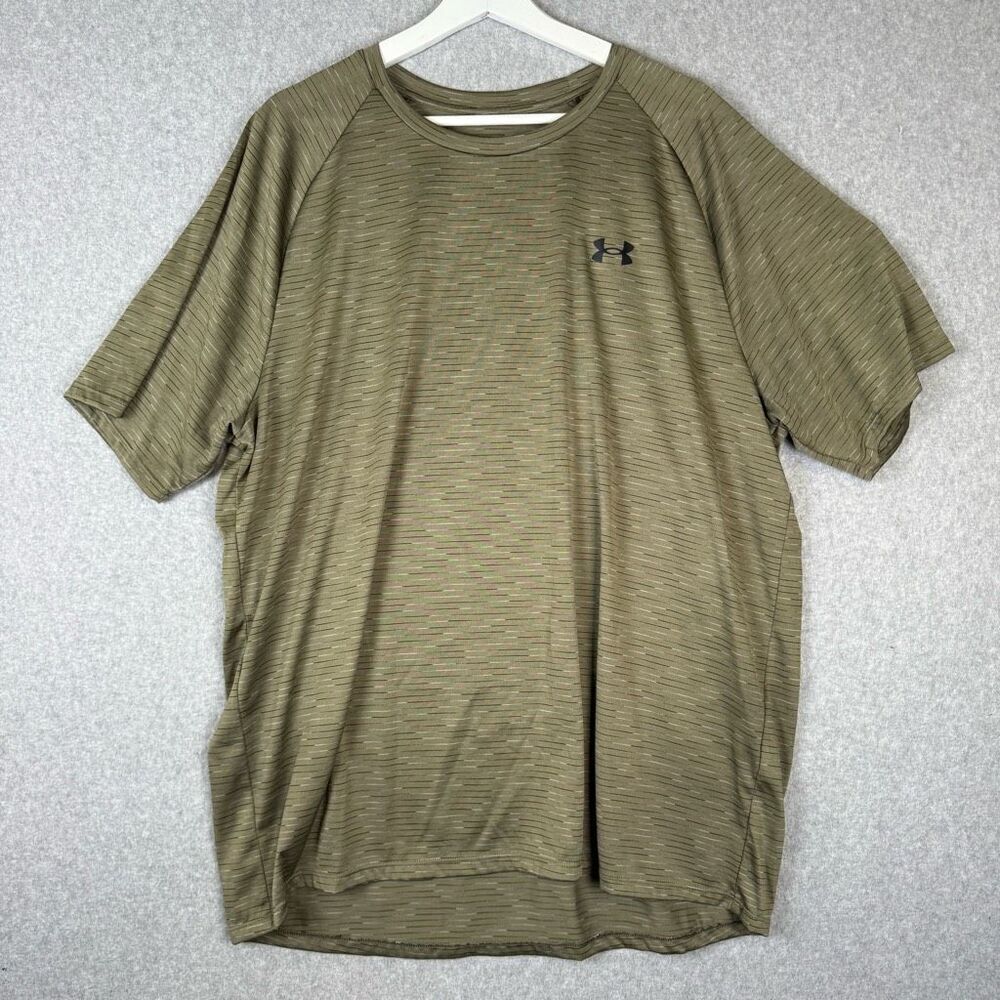 Under Armour Mens XXL Tech Tee Pullover Shirt Green Loose Fit Short Sleeve